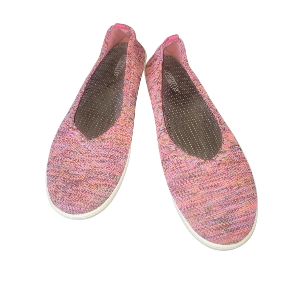 Seychelles Anthropologie  Women's Rose Pink Flat Knitted Slip-On Shoes Sz 9 1/2